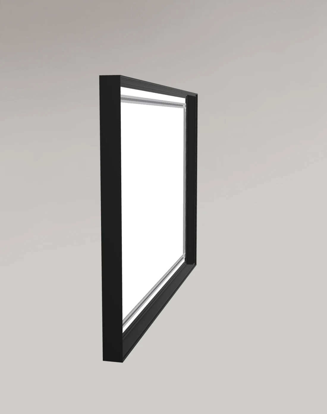 Dreidimensionales Modell des schwarzen Aluminium-ArtBox-Rahmens
