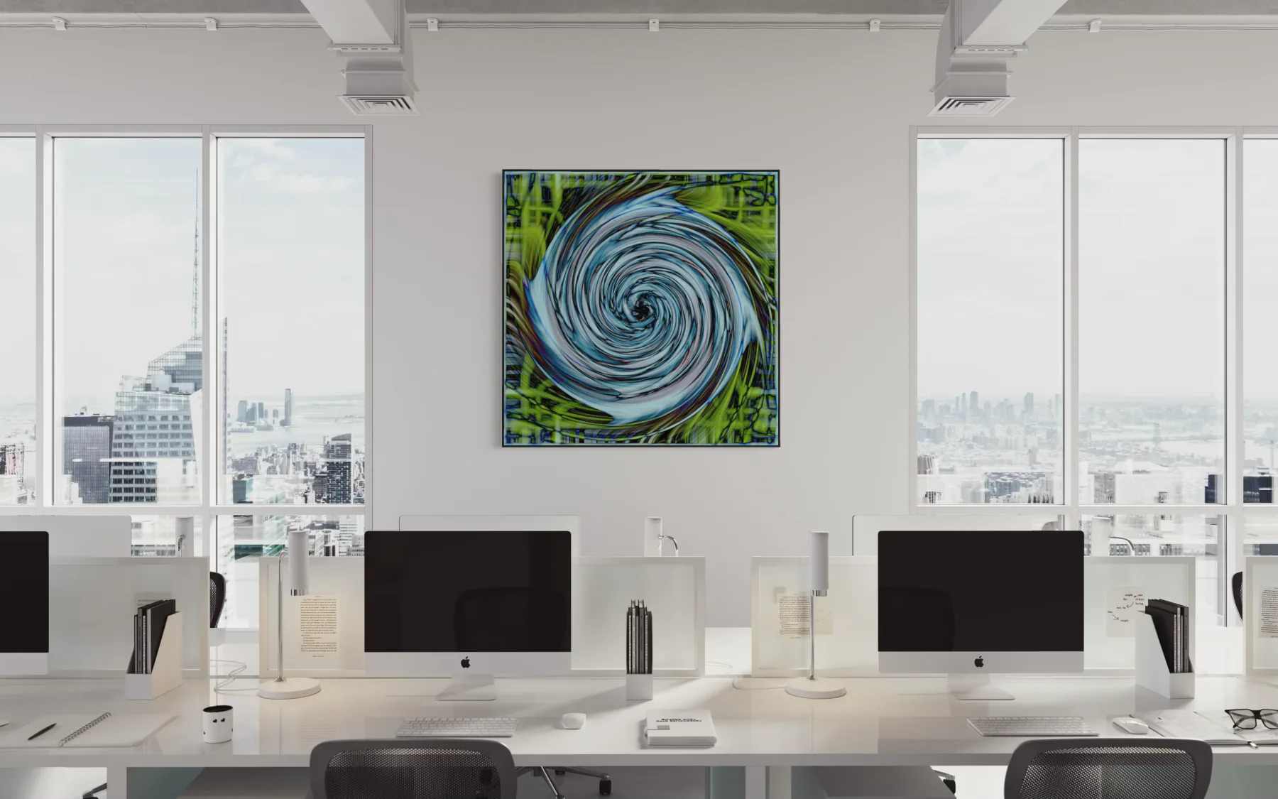 Uzumaki in einer konzeptionellen Raumstudie für Büro